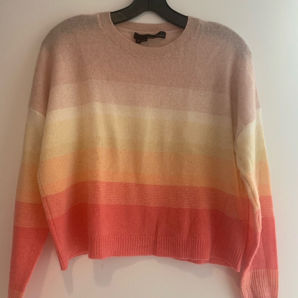 360 100% cashmere striped pullover sweater